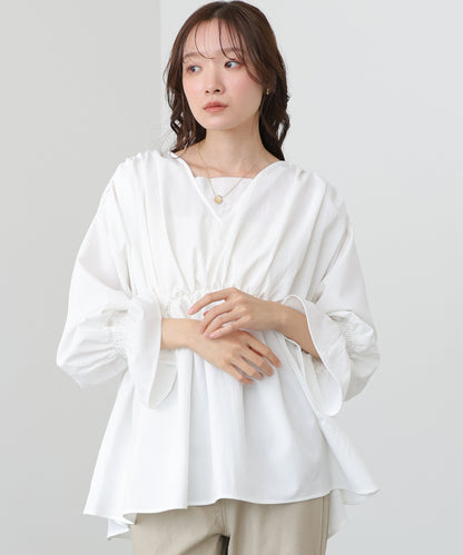 キャンディースリーブギャザーブラウス