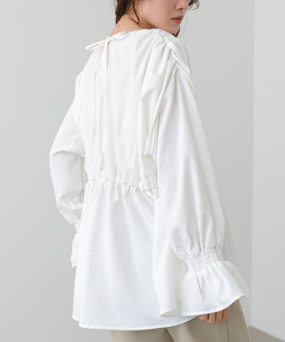 キャンディースリーブギャザーブラウス