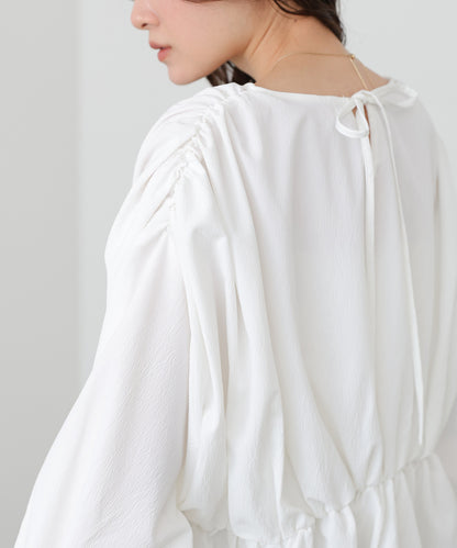 キャンディースリーブギャザーブラウス