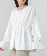 キャンディースリーブギャザーブラウス