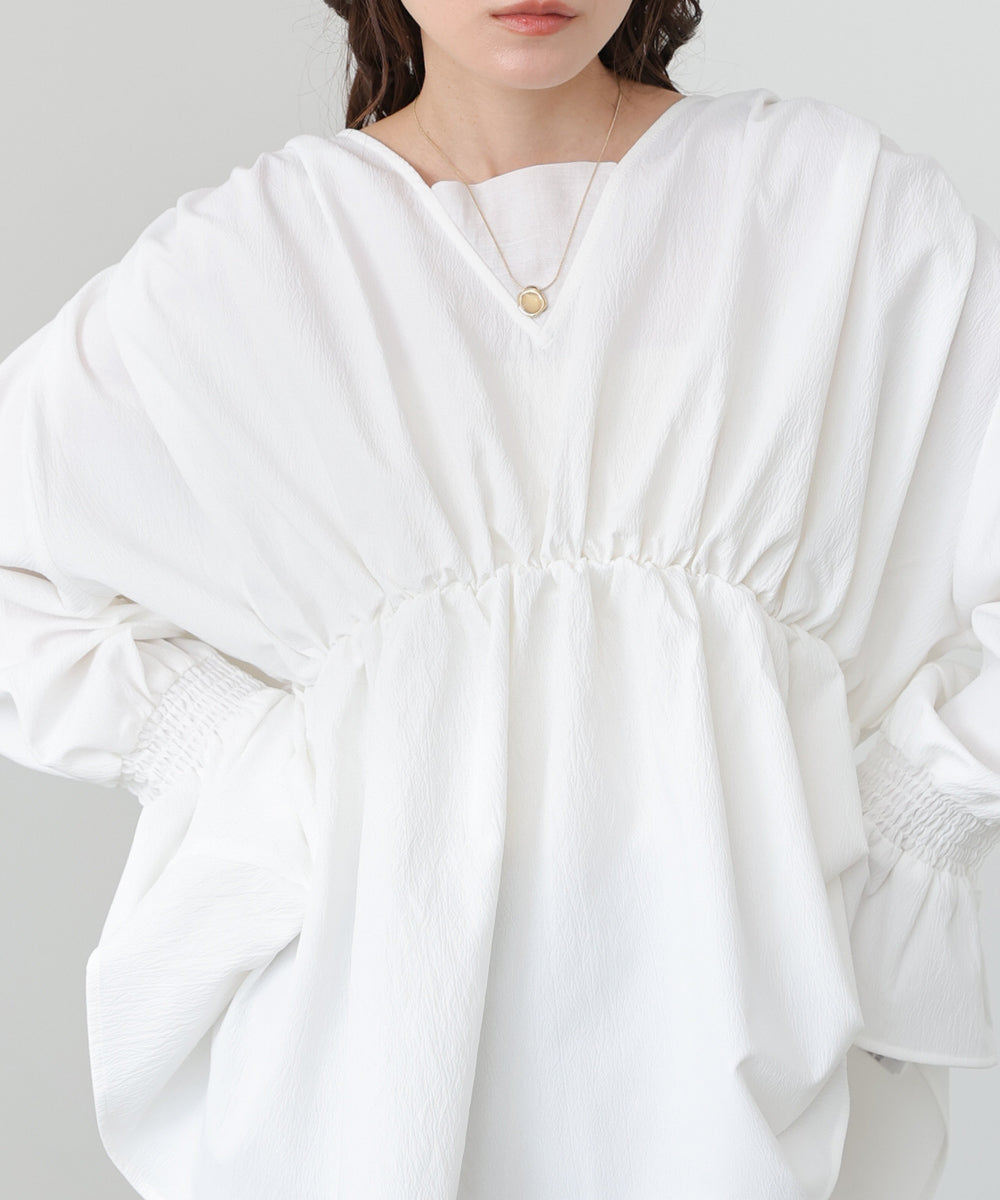 キャンディースリーブギャザーブラウス