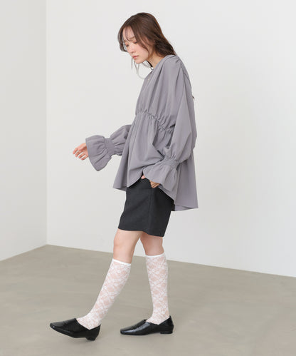 キャンディースリーブギャザーブラウス