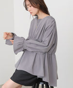 キャンディースリーブギャザーブラウス