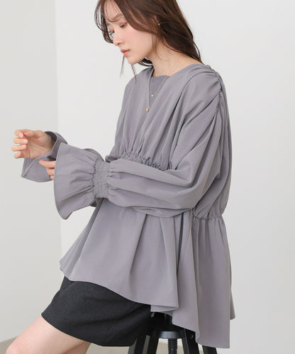 キャンディースリーブギャザーブラウス
