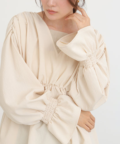 キャンディースリーブギャザーブラウス