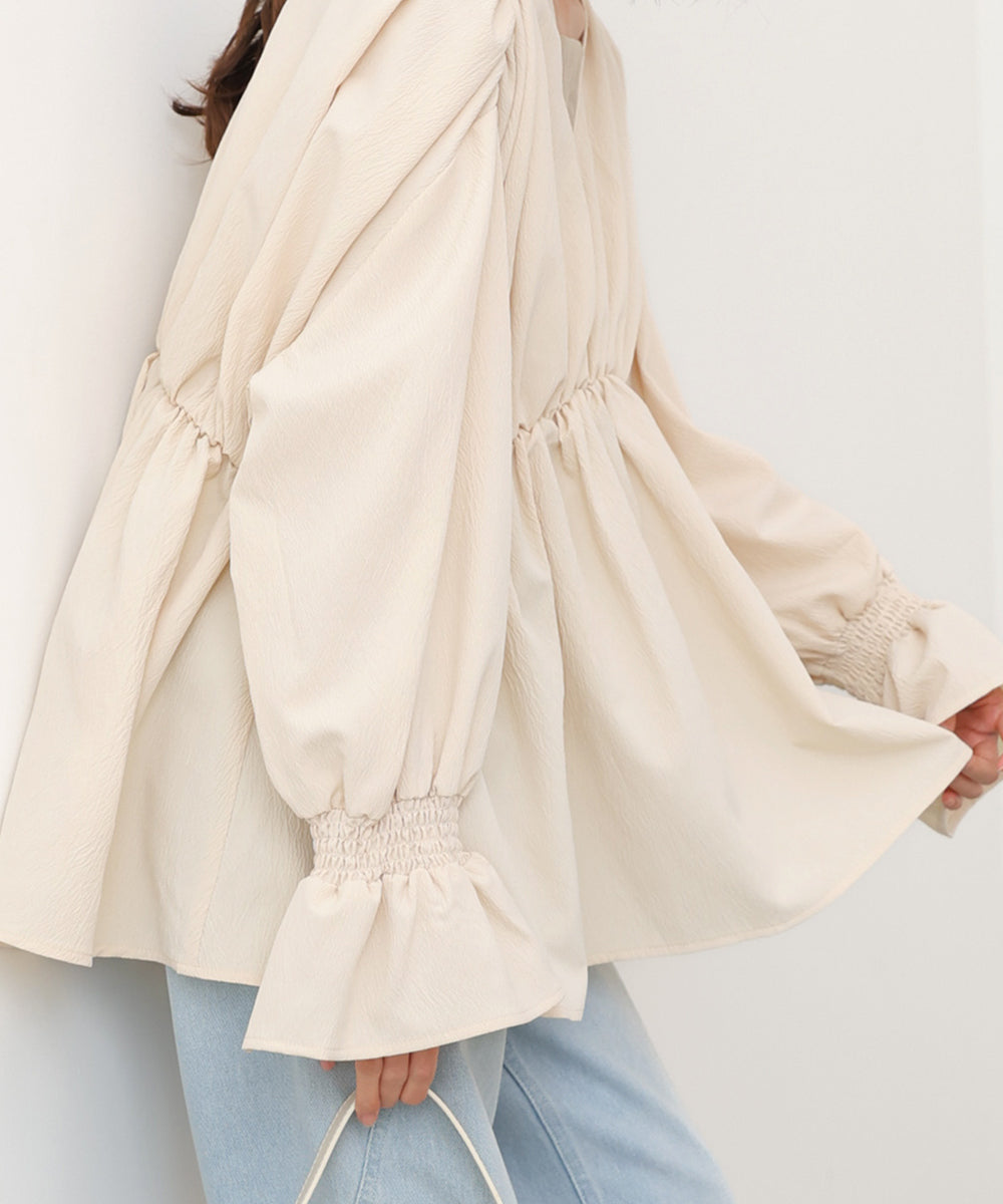 キャンディースリーブギャザーブラウス