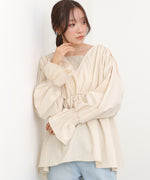 キャンディースリーブギャザーブラウス