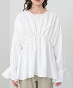 キャンディースリーブギャザーブラウス