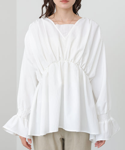 キャンディースリーブギャザーブラウス