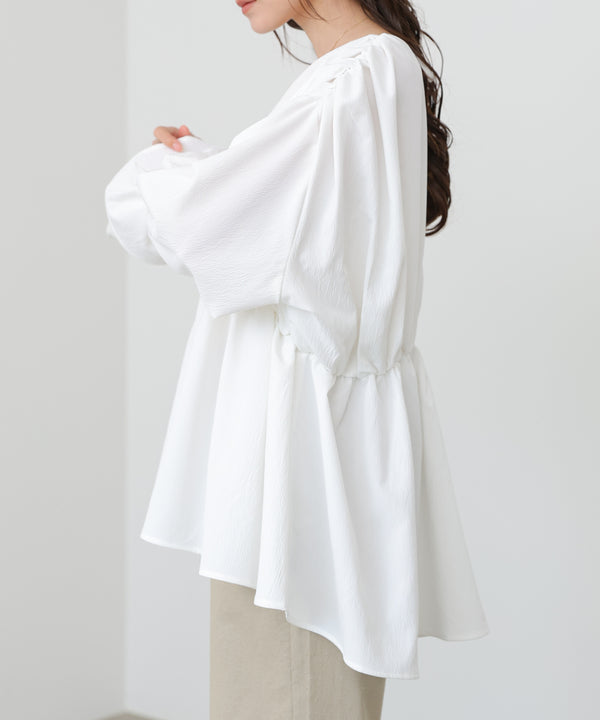 キャンディースリーブギャザーブラウス