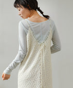 刺繍フラワーキャミワンピース