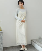 刺繍フラワーキャミワンピース