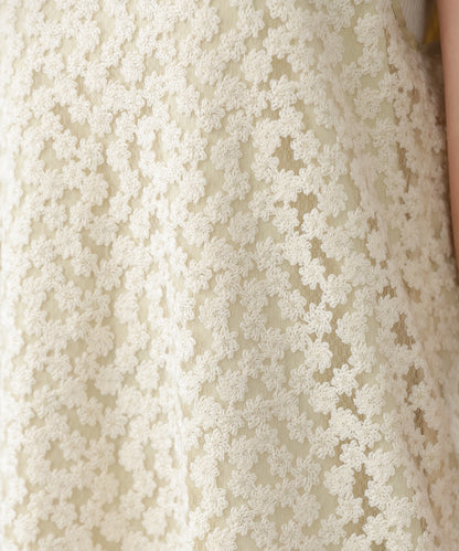 刺繍フラワーキャミワンピース