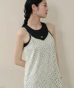 刺繍フラワーキャミワンピース