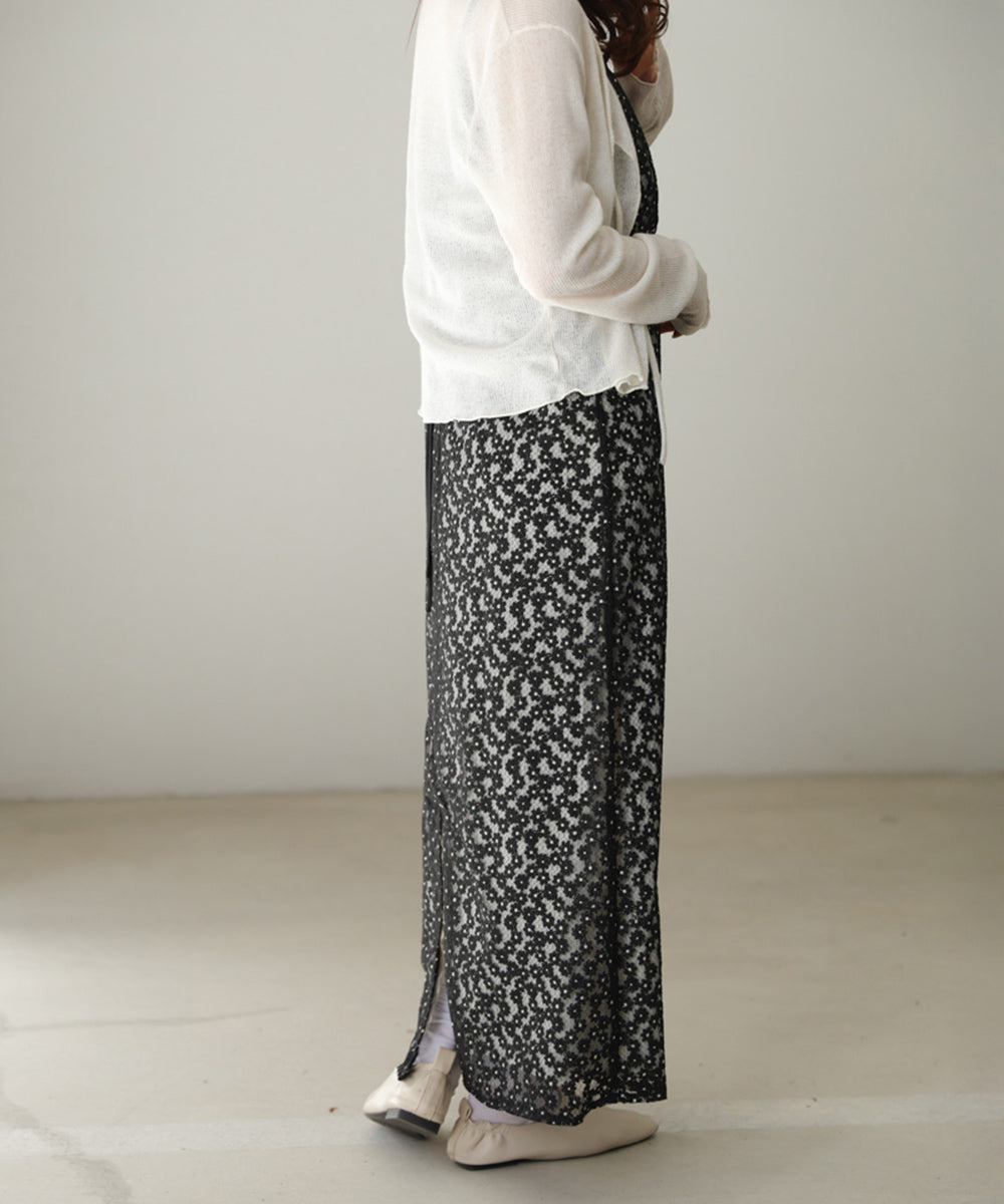 刺繍フラワーキャミワンピース