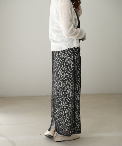 刺繍フラワーキャミワンピース