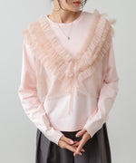 前後2WAYフリルチュールベスト＋ベーシックカットソー