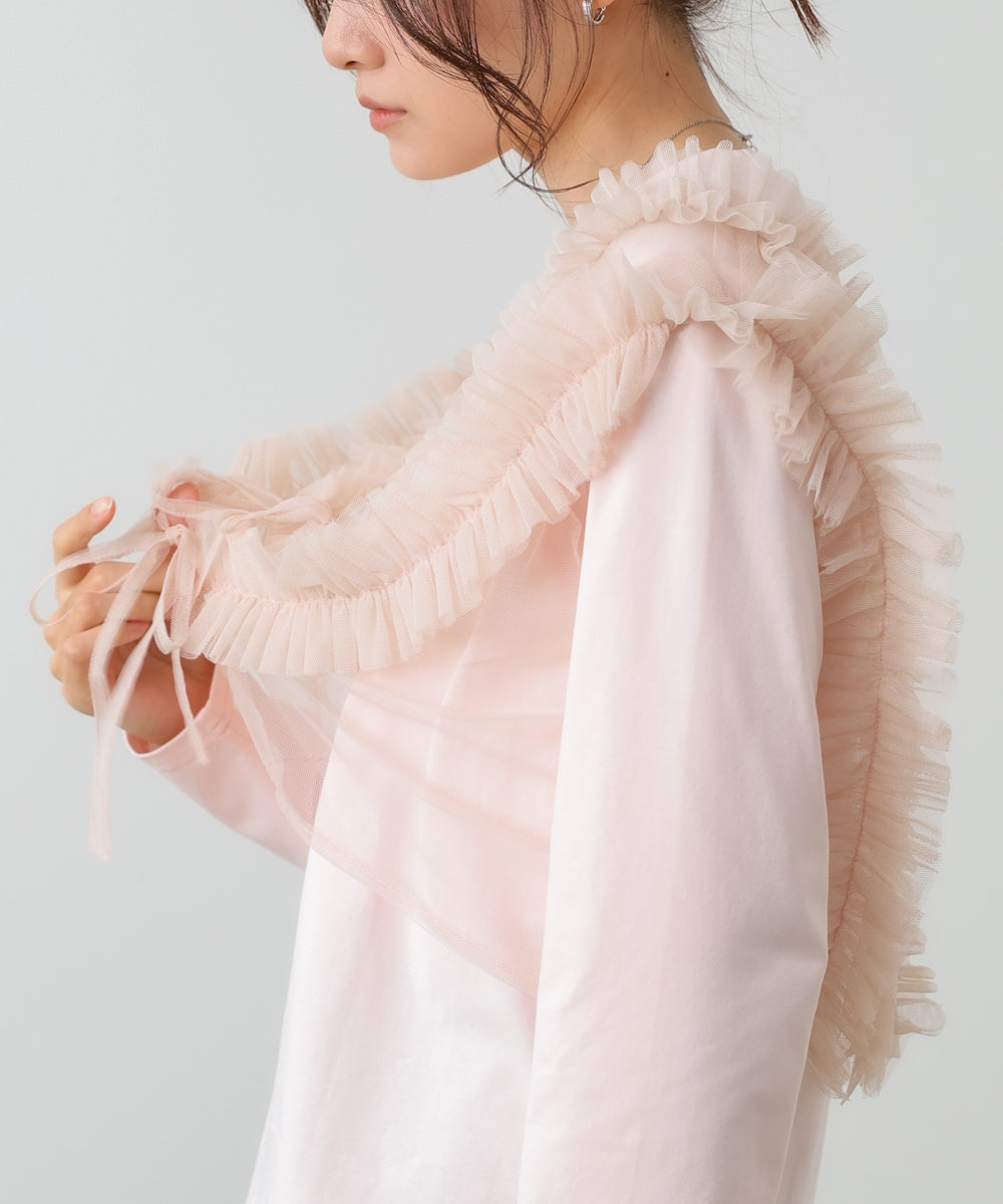 前後2WAYフリルチュールベスト＋ベーシックカットソー