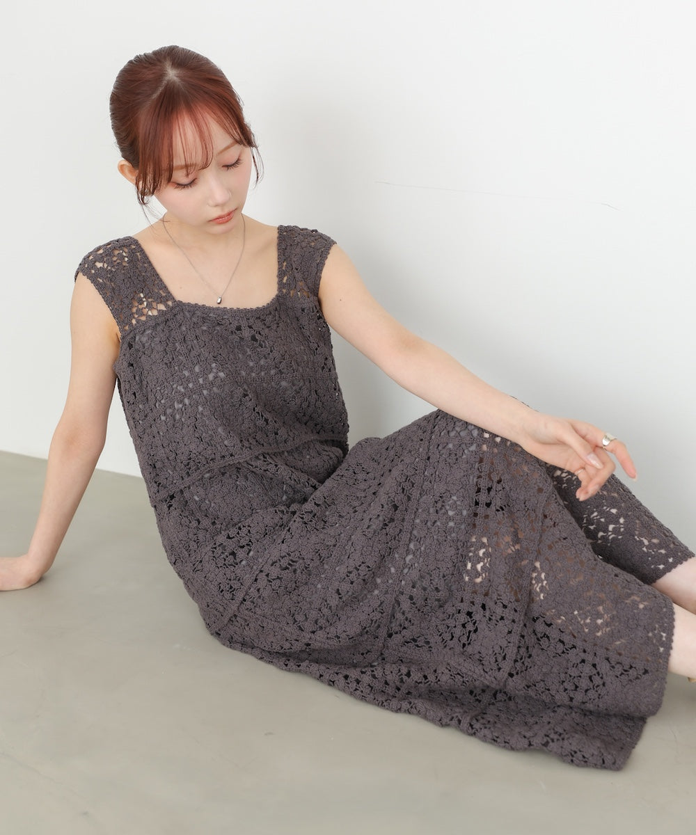 クロシェロングワンピース