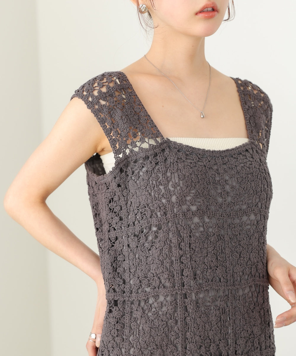 クロシェロングワンピース