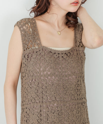 クロシェロングワンピース