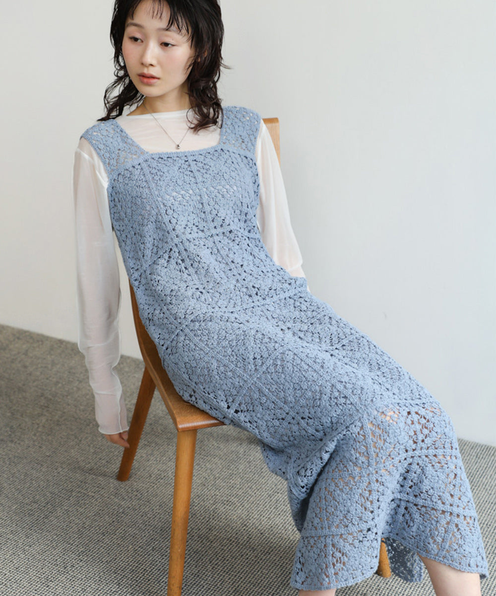 クロシェロングワンピース