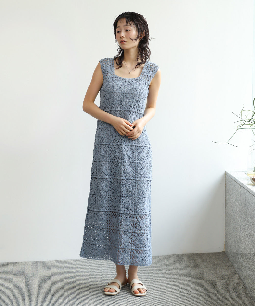 クロシェロングワンピース