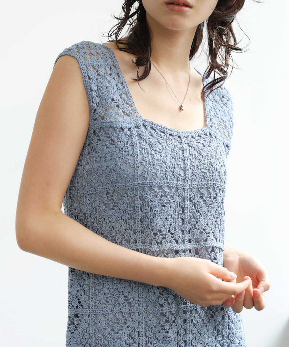 クロシェロングワンピース