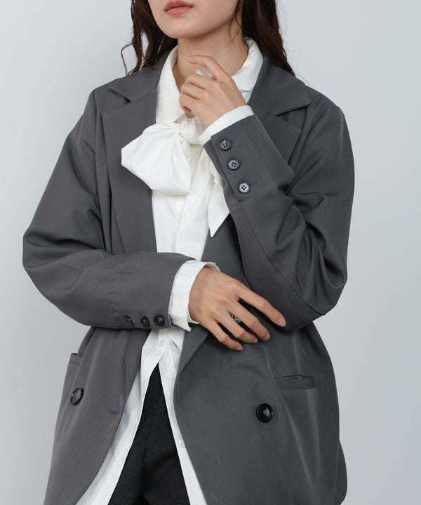 【スリーピース対応】裾フリルダブルジャケット【入卒にもおすすめ】