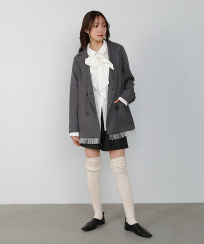 【スリーピース対応】裾フリルダブルジャケット【入卒にもおすすめ】