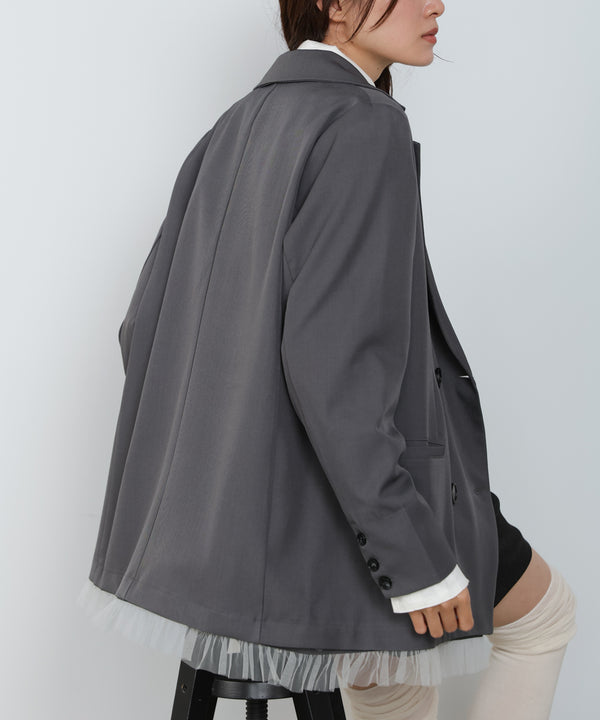 【スリーピース対応】裾フリルダブルジャケット【入卒にもおすすめ】