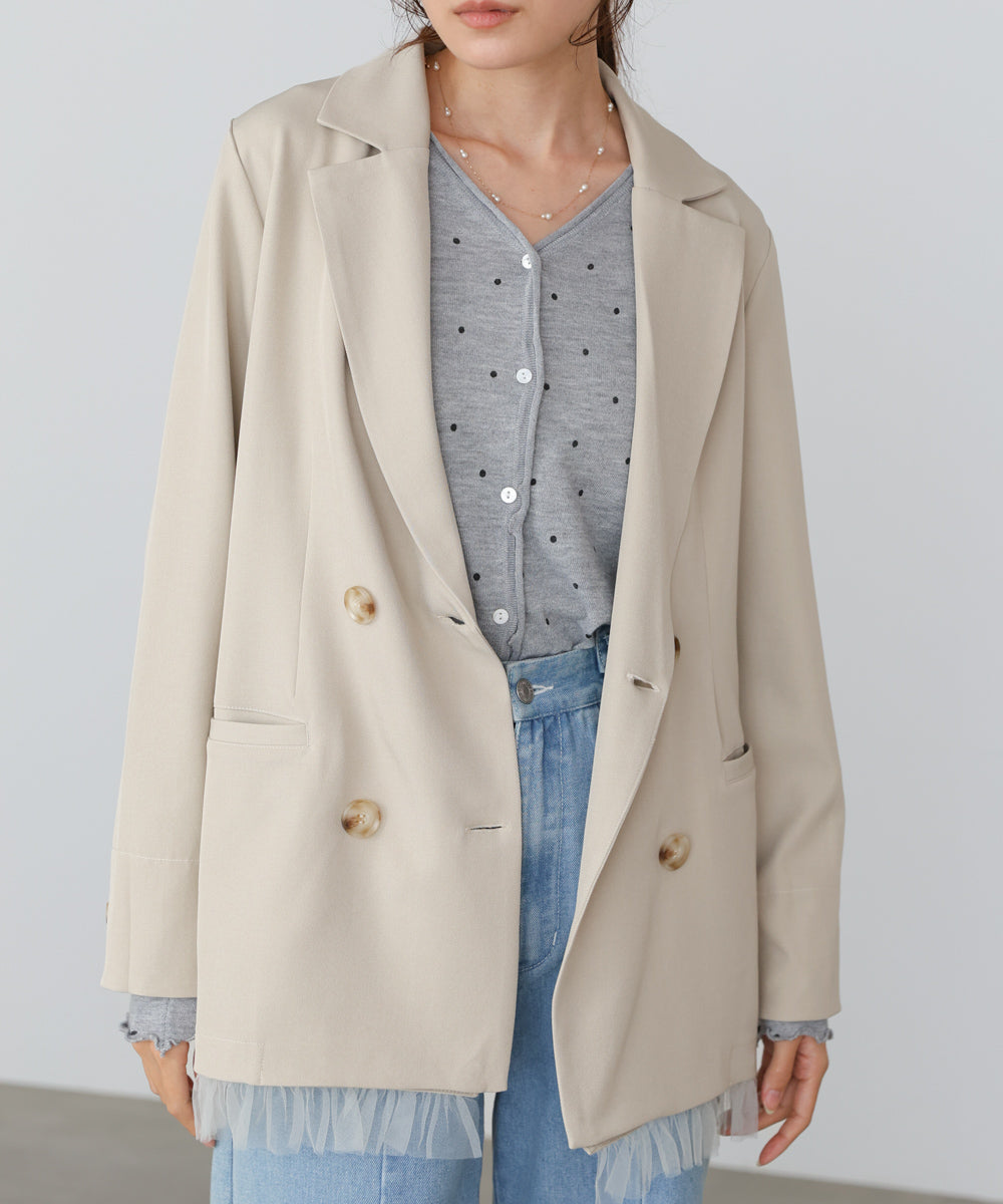 【スリーピース対応】裾フリルダブルジャケット【入卒にもおすすめ】