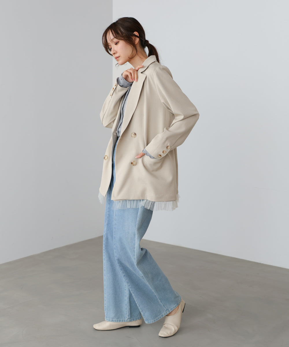 【スリーピース対応】裾フリルダブルジャケット【入卒にもおすすめ】