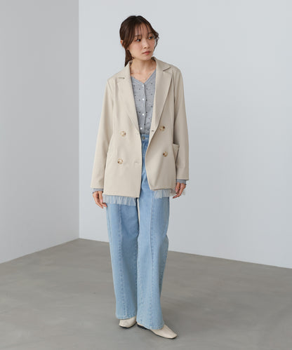 【スリーピース対応】裾フリルダブルジャケット【入卒にもおすすめ】