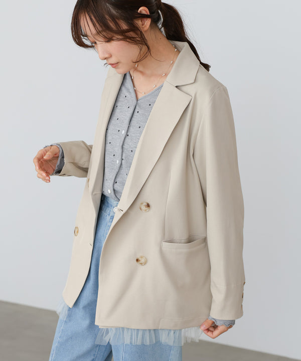 【スリーピース対応】裾フリルダブルジャケット【入卒にもおすすめ】