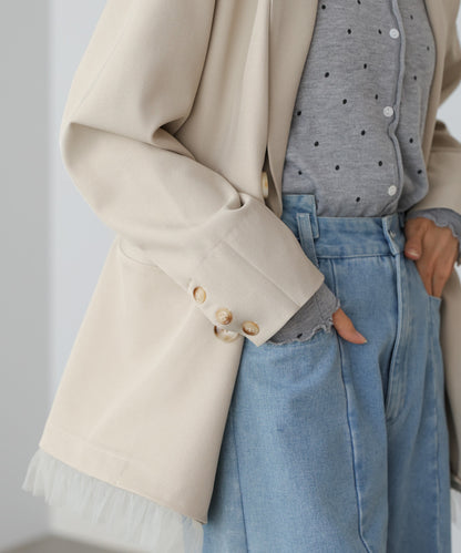 【スリーピース対応】裾フリルダブルジャケット【入卒にもおすすめ】