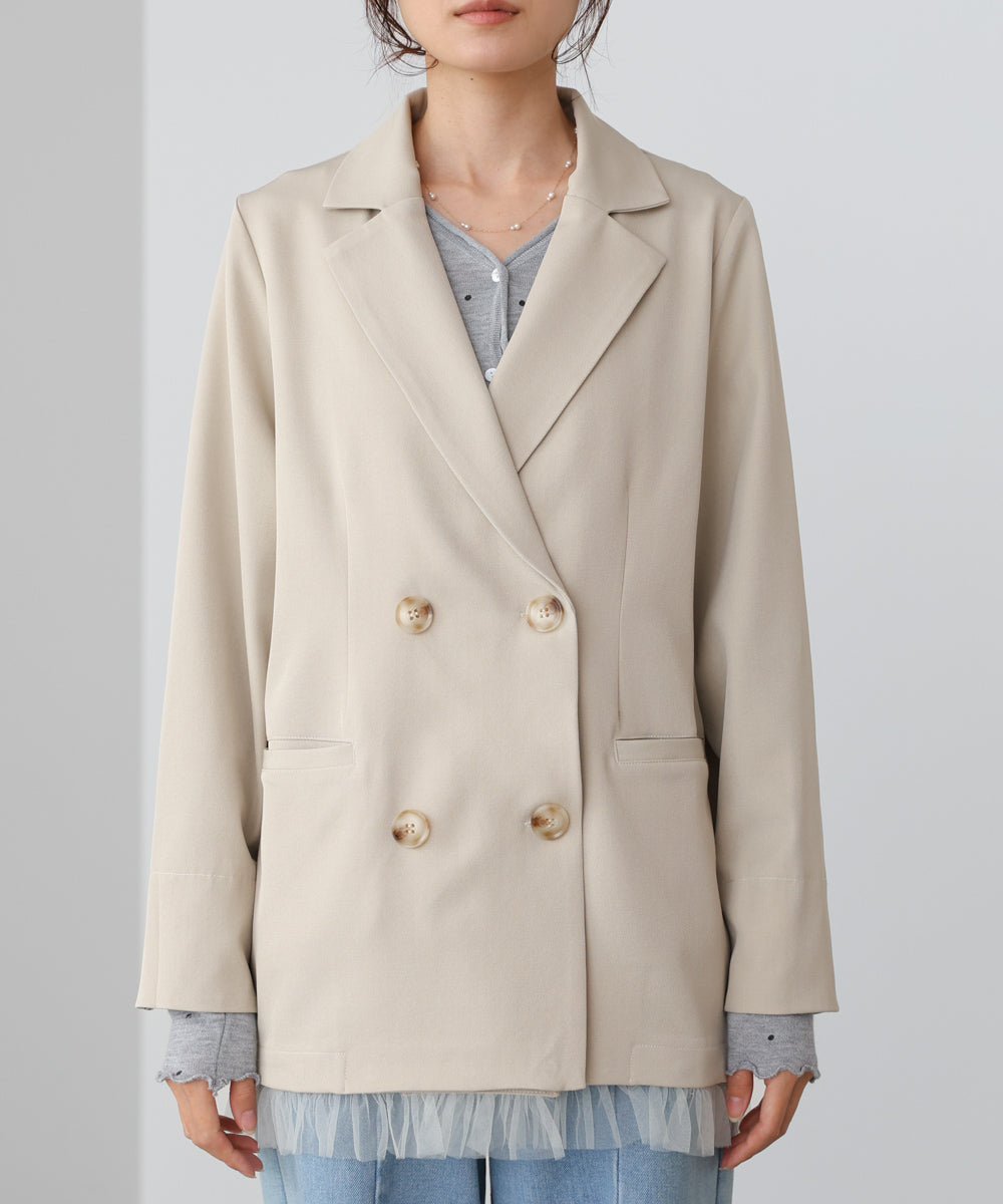 【スリーピース対応】裾フリルダブルジャケット【入卒にもおすすめ】