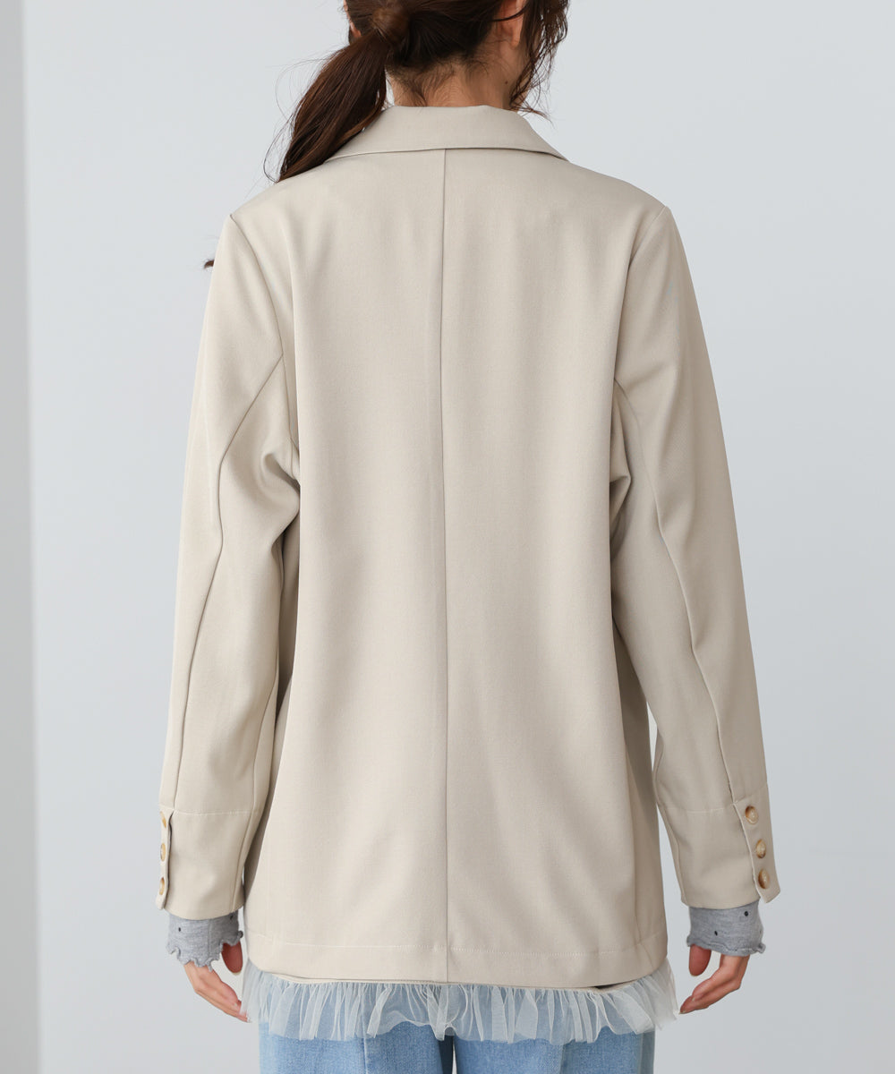 【スリーピース対応】裾フリルダブルジャケット【入卒にもおすすめ】