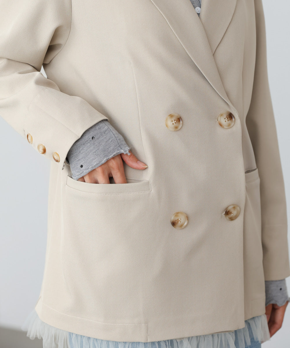 【スリーピース対応】裾フリルダブルジャケット【入卒にもおすすめ】