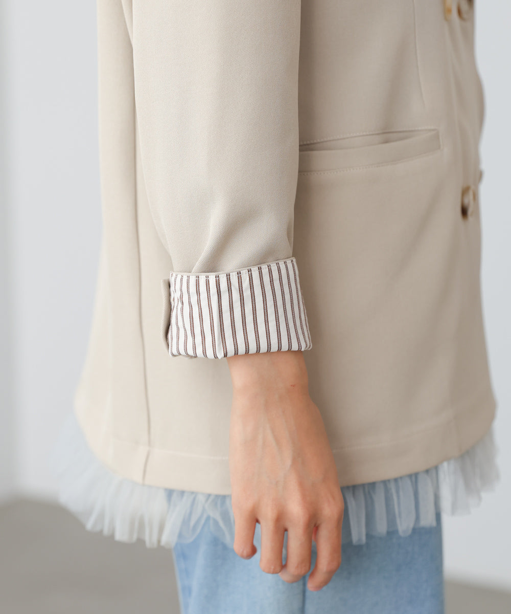 【スリーピース対応】裾フリルダブルジャケット【入卒にもおすすめ】