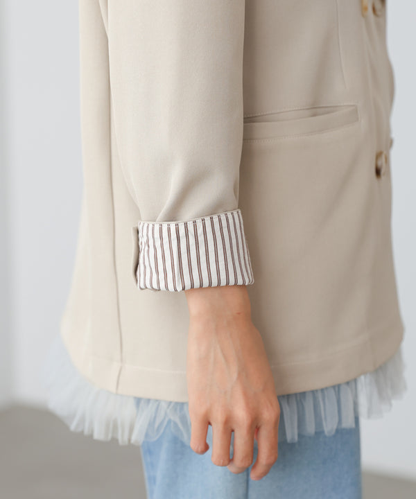 【スリーピース対応】裾フリルダブルジャケット【入卒にもおすすめ】