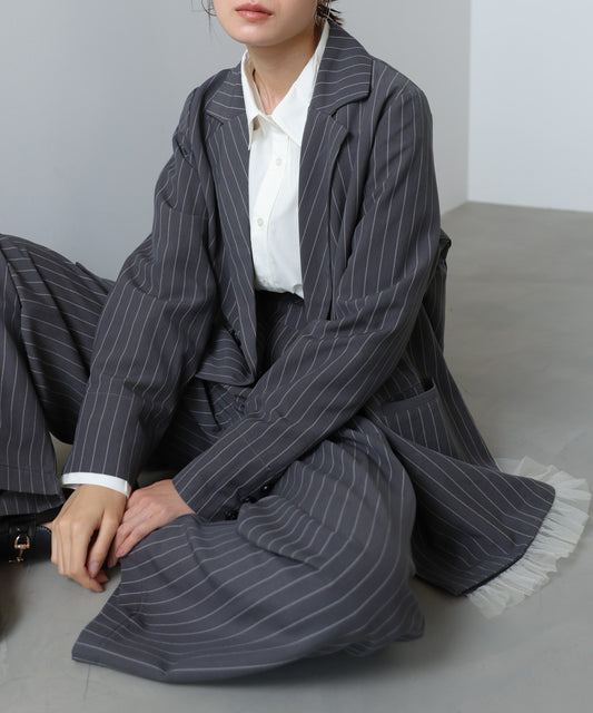 【スリーピース対応】裾フリルダブルジャケット【入卒にもおすすめ】