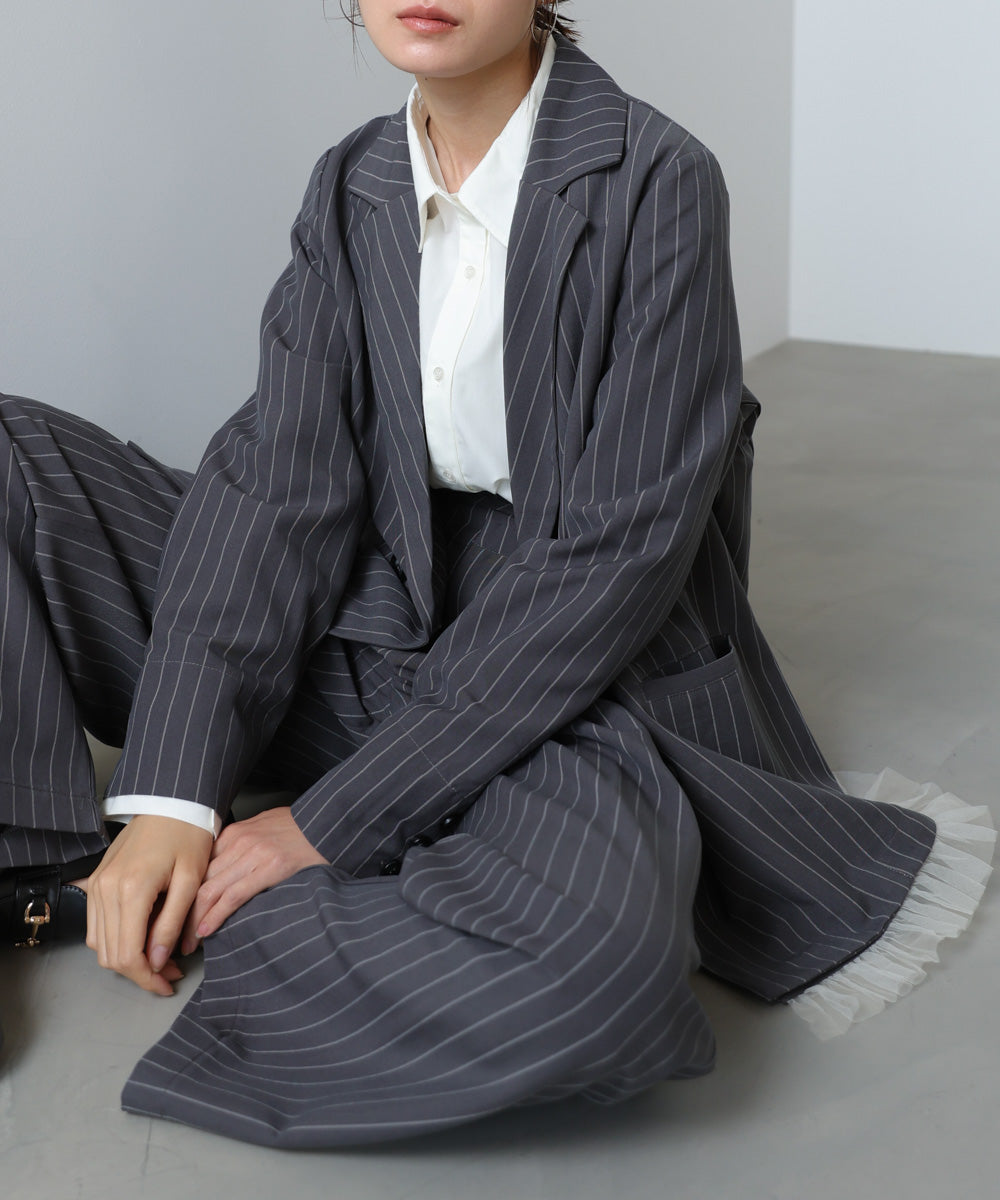 【スリーピース対応】裾フリルダブルジャケット【入卒にもおすすめ】