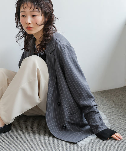 【スリーピース対応】裾フリルダブルジャケット【入卒にもおすすめ】