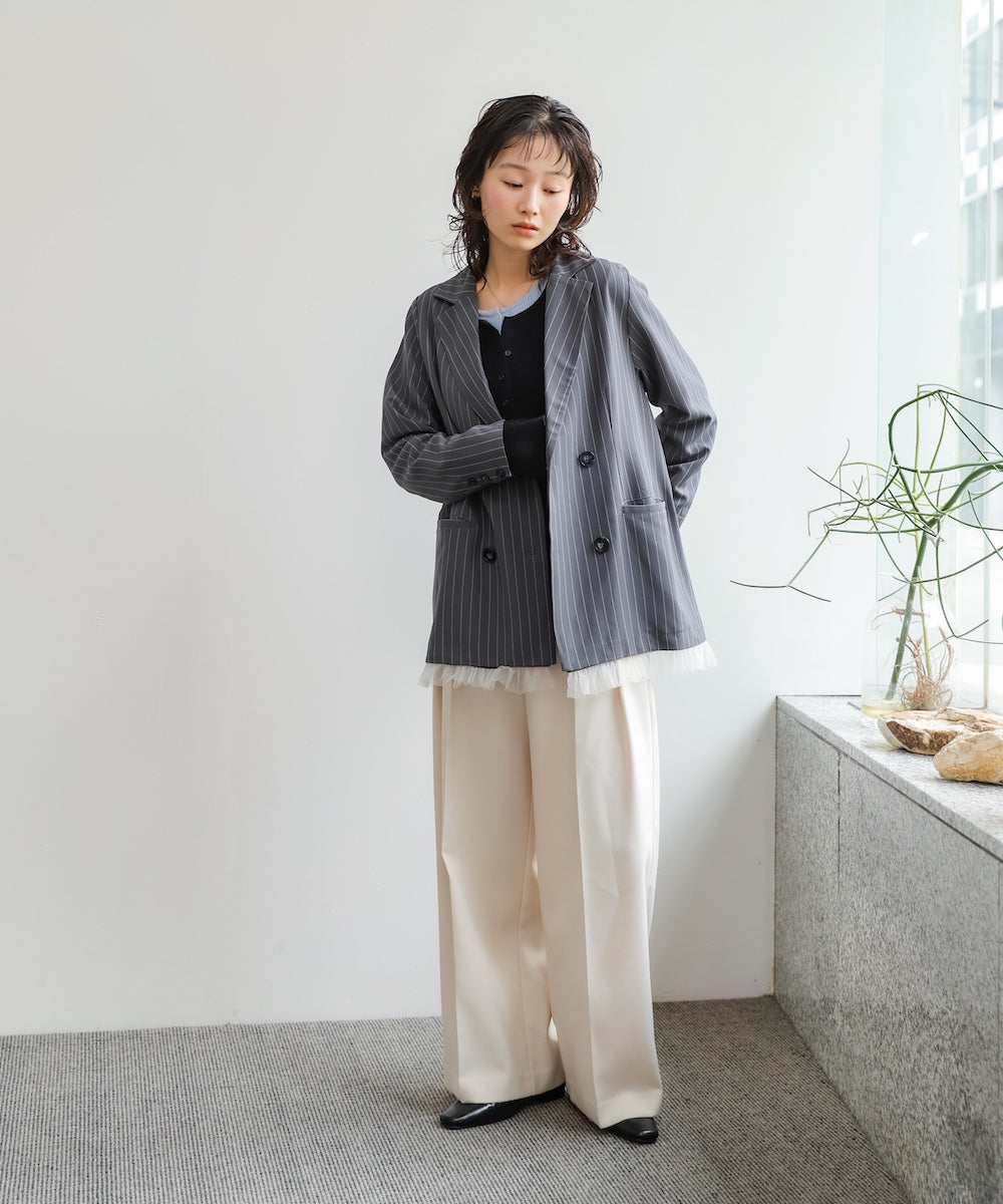 【スリーピース対応】裾フリルダブルジャケット【入卒にもおすすめ】