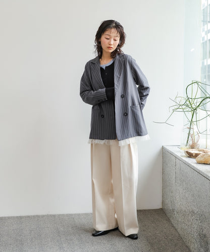 【スリーピース対応】裾フリルダブルジャケット【入卒にもおすすめ】