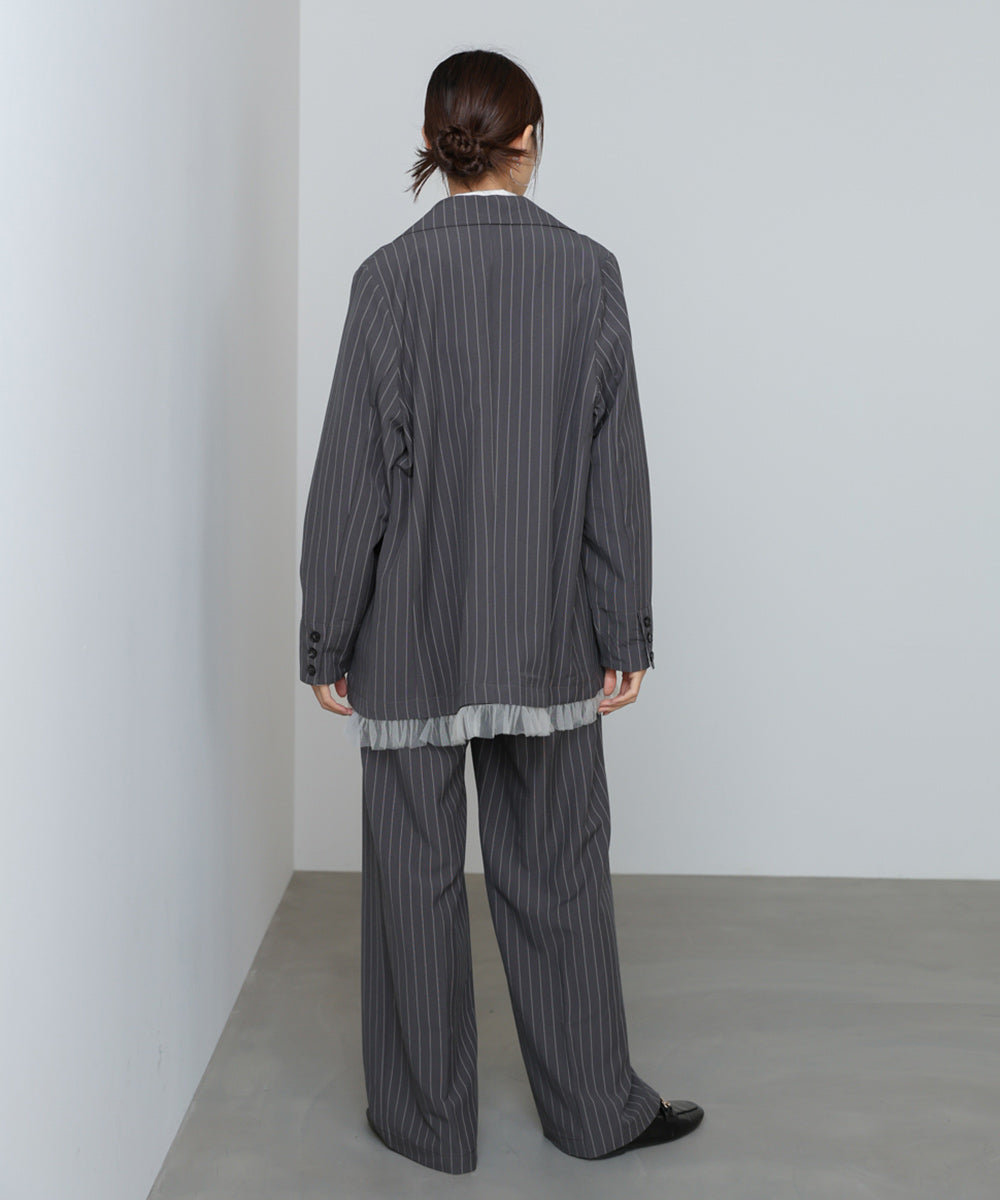 【スリーピース対応】裾フリルダブルジャケット【入卒にもおすすめ】