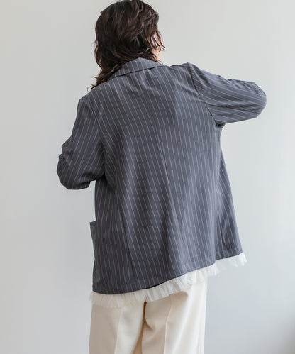 【スリーピース対応】裾フリルダブルジャケット【入卒にもおすすめ】