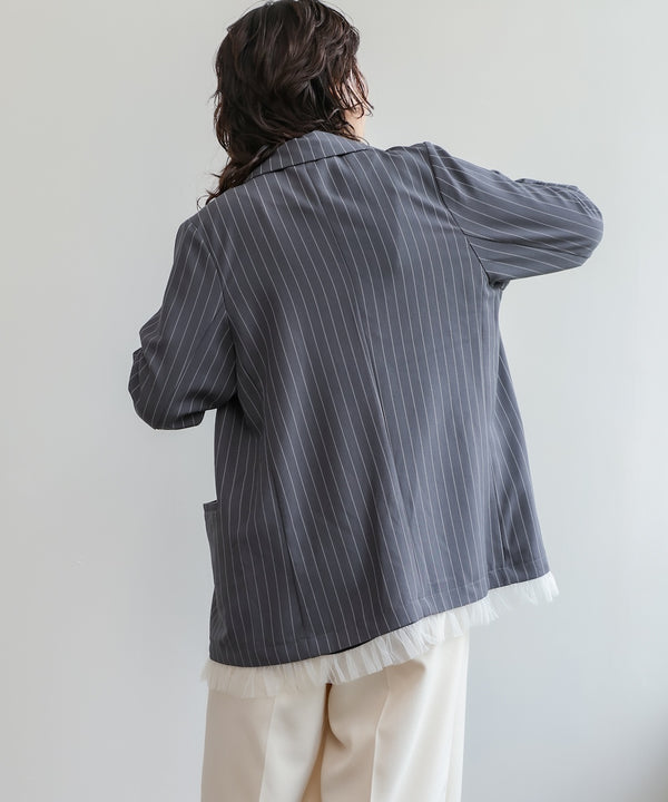 【スリーピース対応】裾フリルダブルジャケット【入卒にもおすすめ】