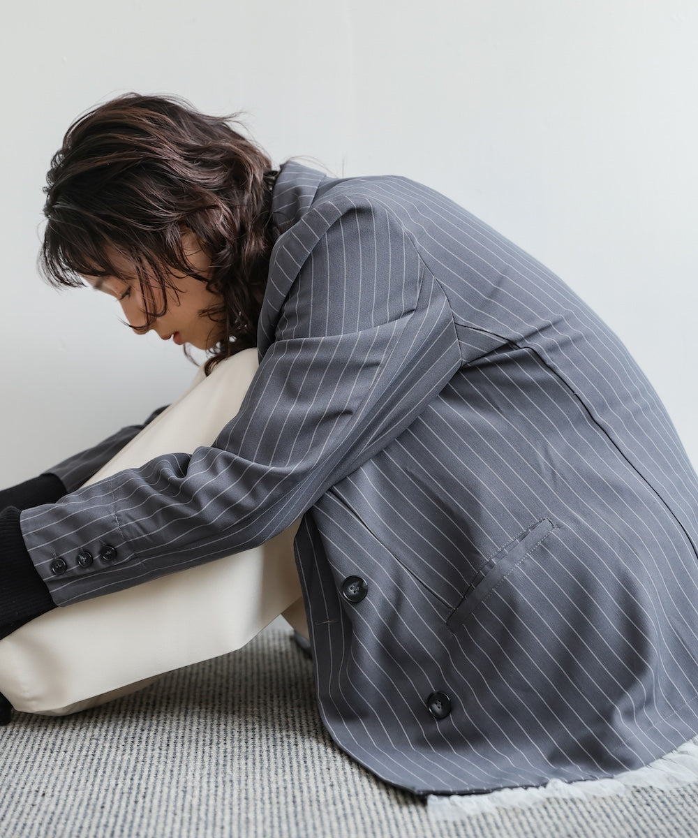 【スリーピース対応】裾フリルダブルジャケット【入卒にもおすすめ】